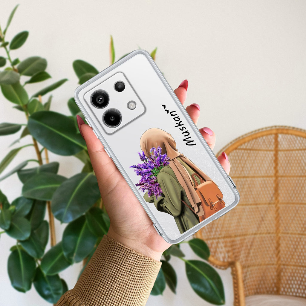 Personalized Hijab Girl Transparent Silicon Case For Redmi Note 13 5G