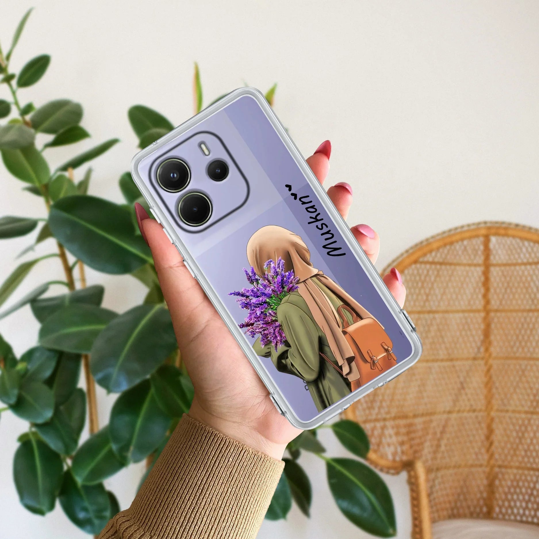 Personalized Hijab Girl Transparent Silicon Case For Redmi/Xiaomi - ShopOnCliQ