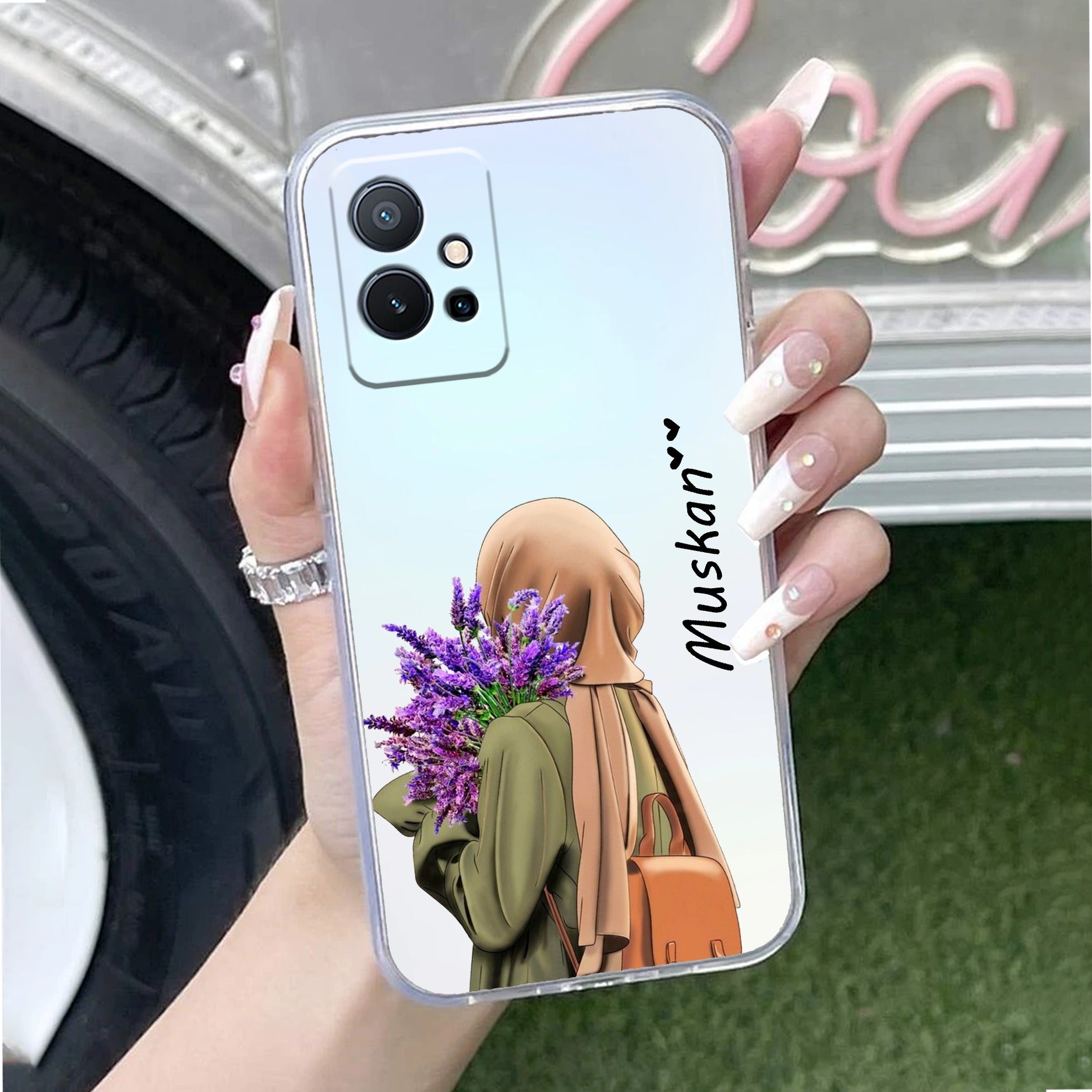 Personalized Hijab Girl Transparent Silicon Case For Vivo T2 Pro 5G