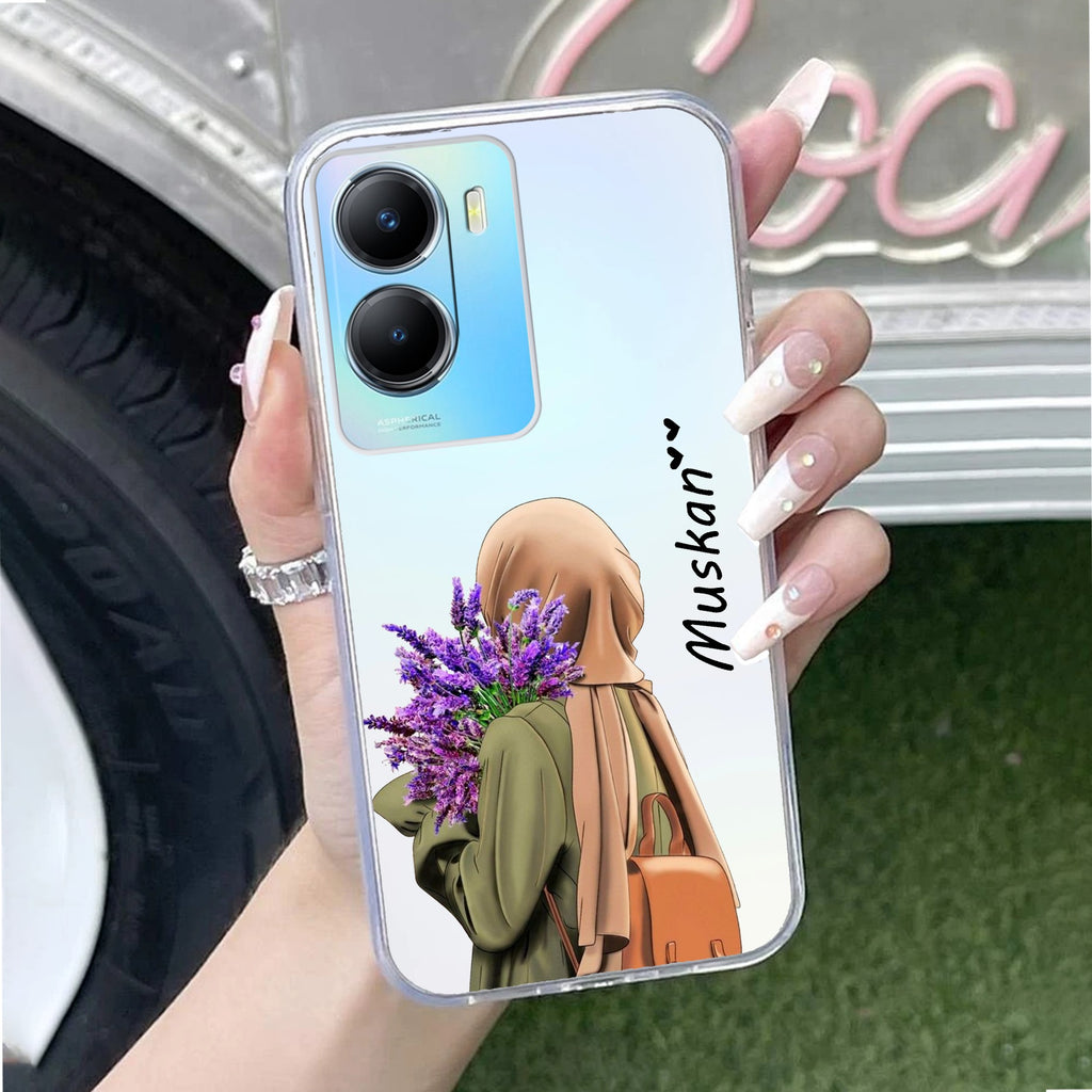 Personalized Hijab Girl Transparent Silicon Case For Vivo X90 Pro Plus 5G