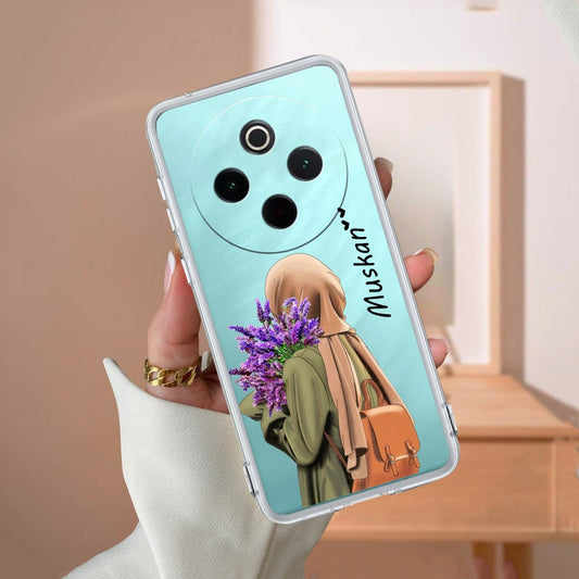 Personalized Hijab Girl Transparent Silicon Case For Vivo