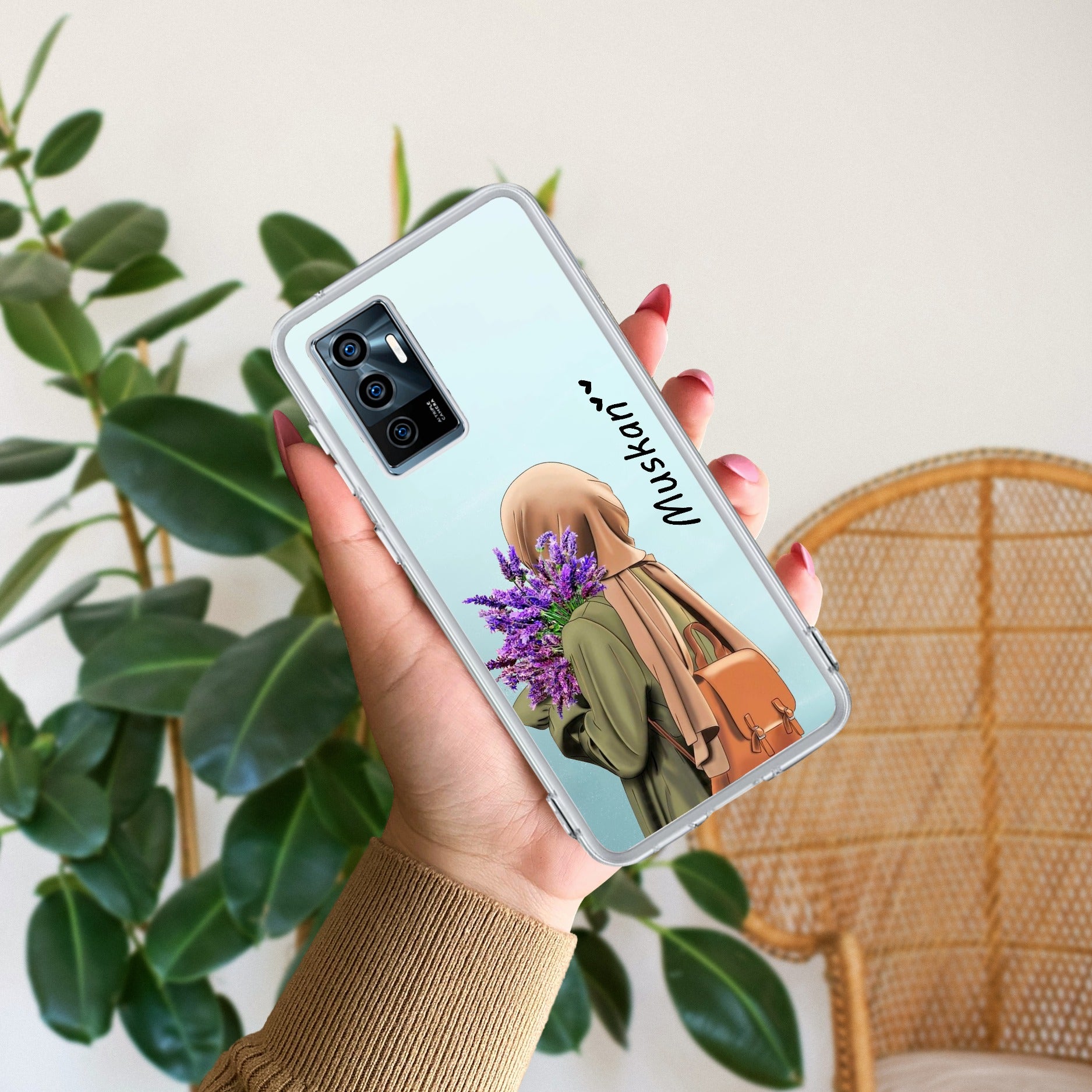 Personalized Hijab Girl Transparent Silicon Case For Vivo Y27 4G