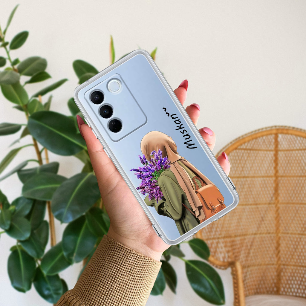 Personalized Hijab Girl Transparent Silicon Case For Vivo T4 Lite 5G