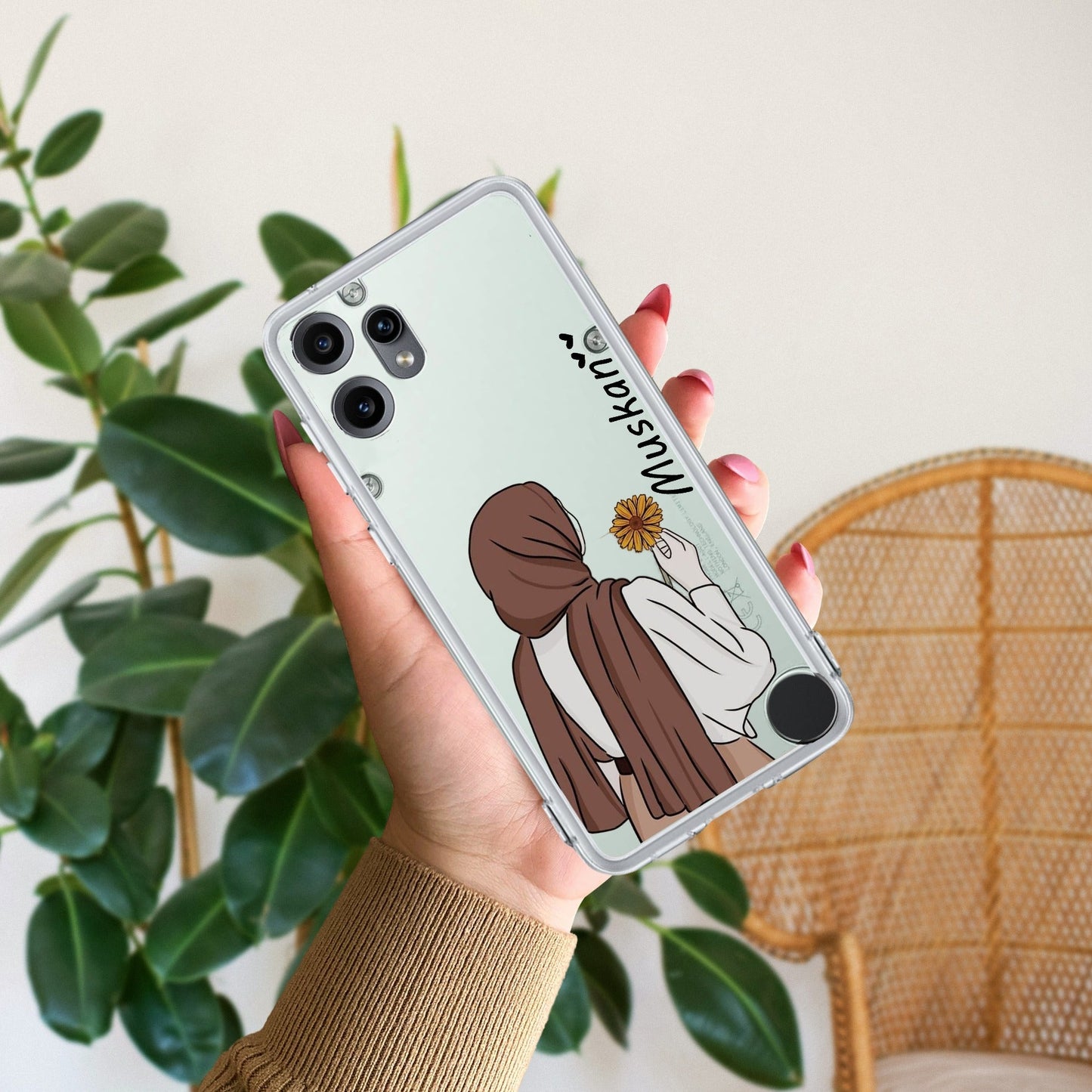 Personalized Hijab Girl Transparent Silicon Case V2 For Nothing