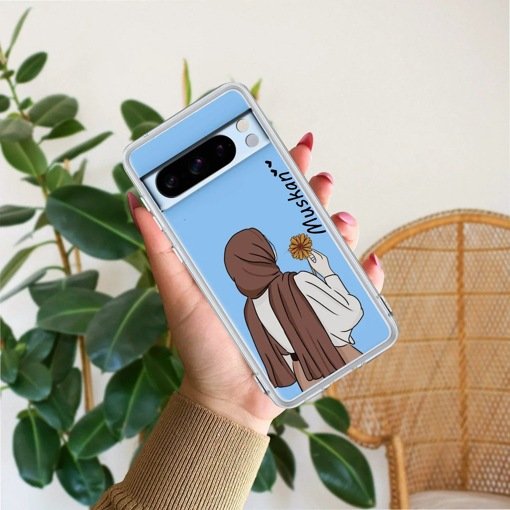 Personalized Hijab Girl Transparent Silicon Case V2 For Google Pixel 8 Pro 5G