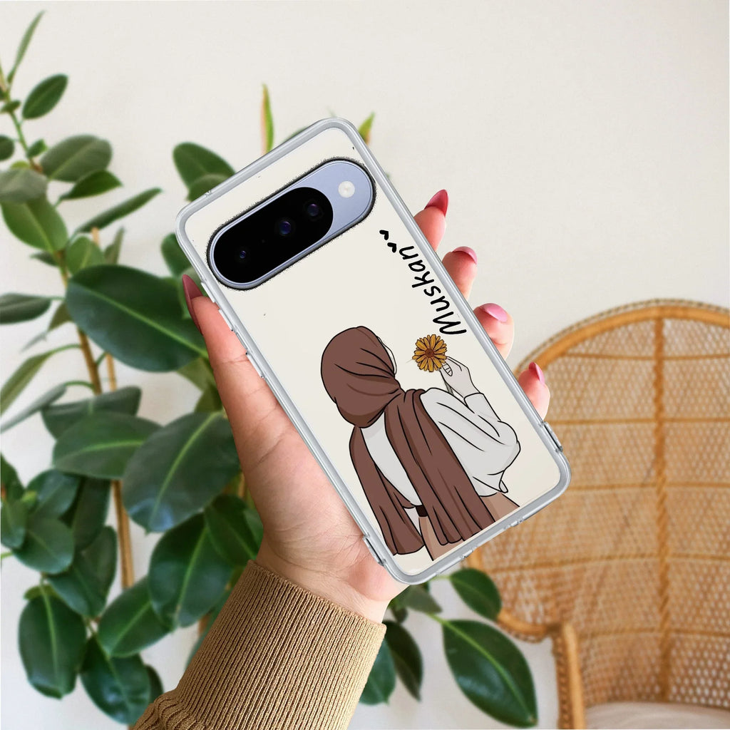Personalized Hijab Girl Transparent Silicon Case V2 For Google Pixel 10