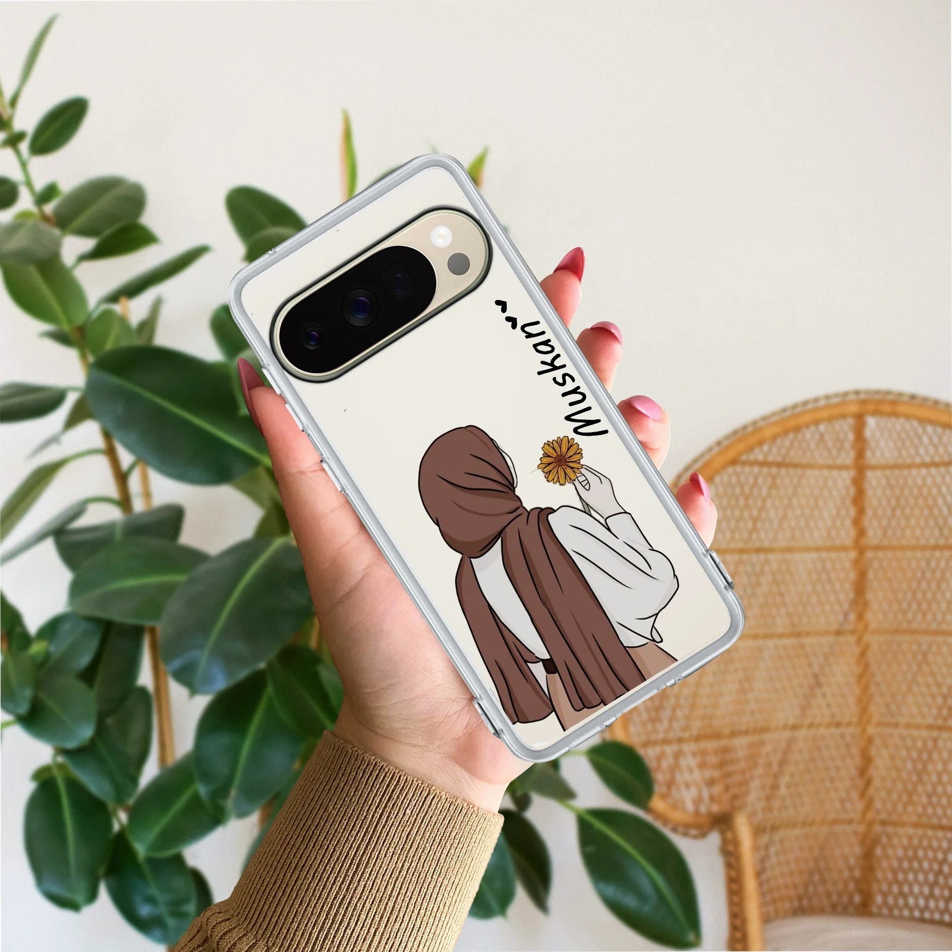 Personalized Hijab Girl Transparent Silicon Case V2 For Google Pixel 10 Pro