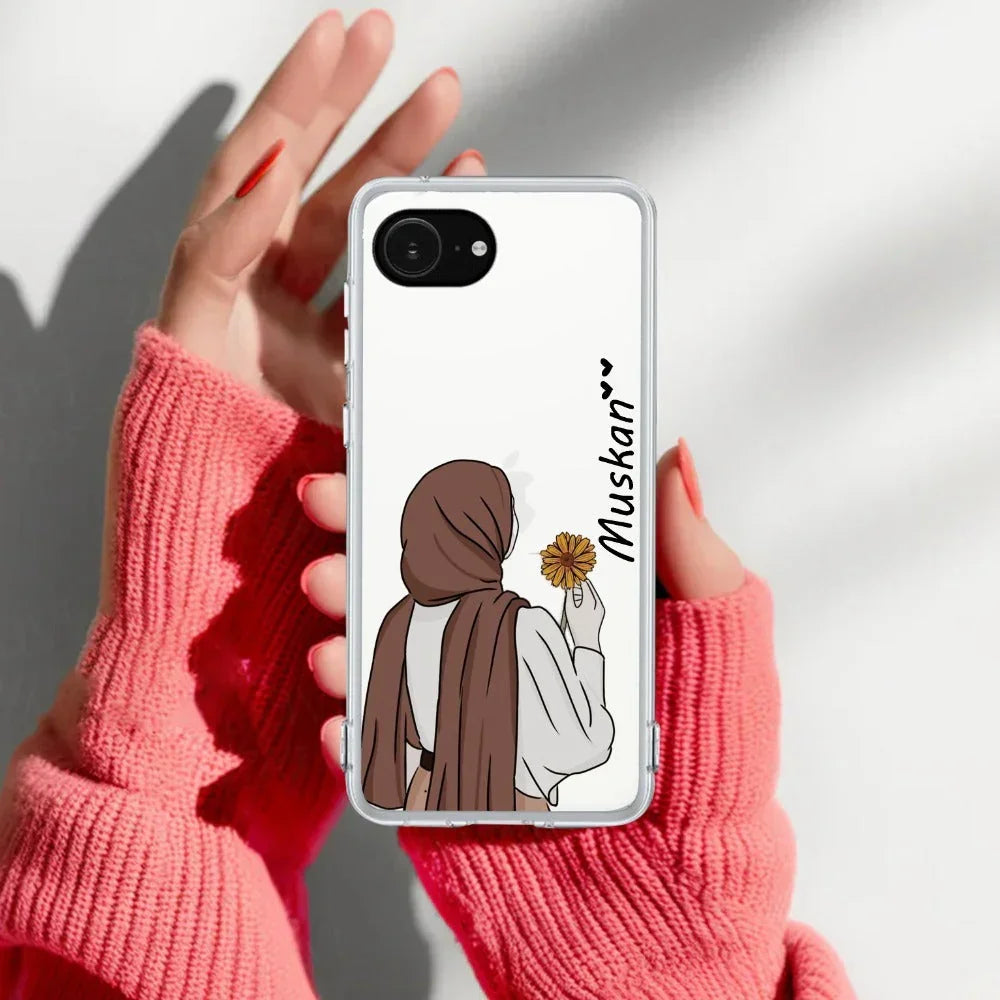 Personalized Hijab Girl Transparent Silicon Case V2 For Google Pixel 9a 5G