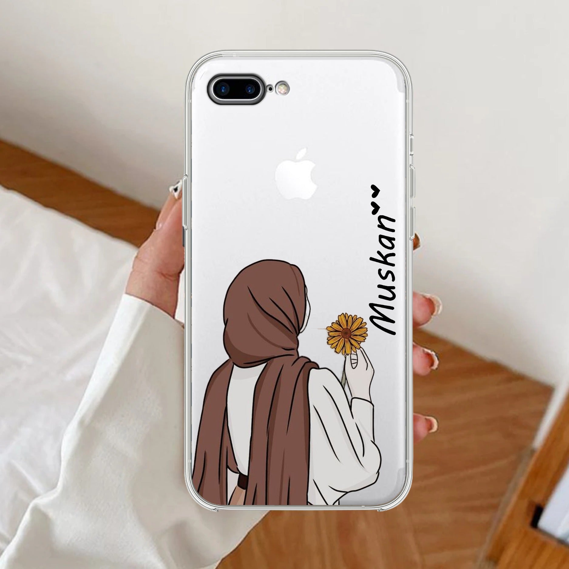 Personalized Hijab Girl Transparent Silicon Case V2 For iPhone 7 Plus / iPhone 8 Plus