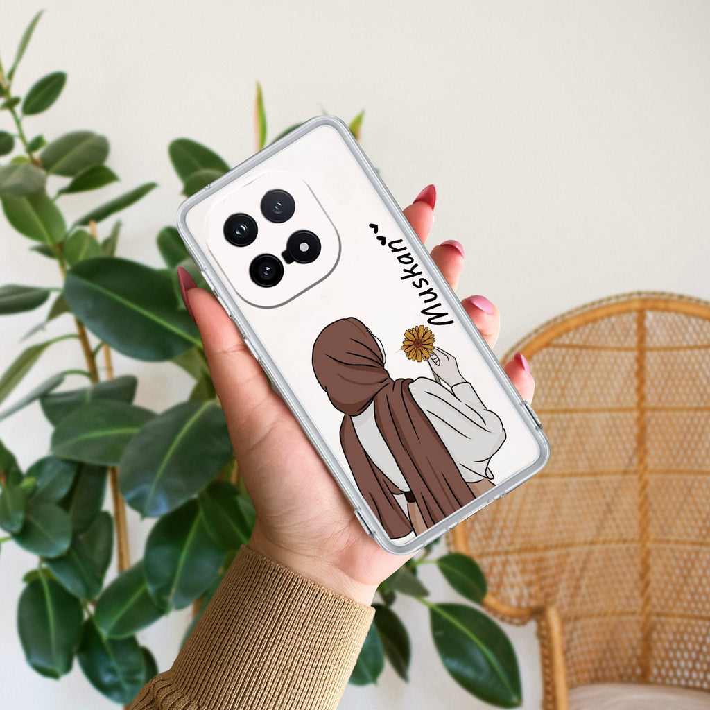 Personalized Hijab Girl Transparent Silicon Case V2 For iQOO - ShopOnCliQ