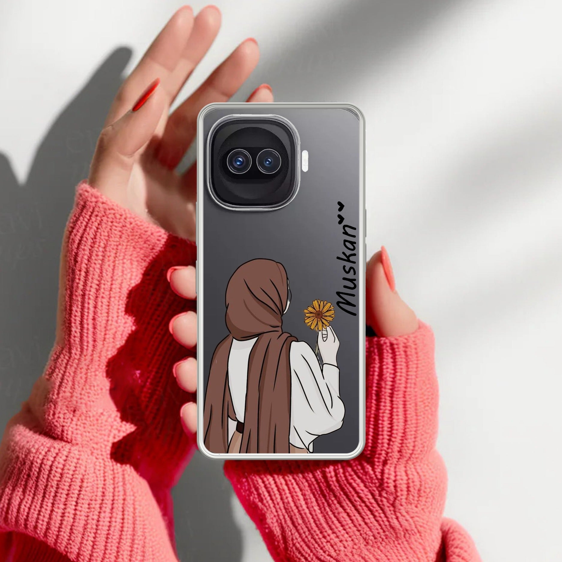Personalized Hijab Girl Transparent Silicon Case V2 For iQOO 15R 5G