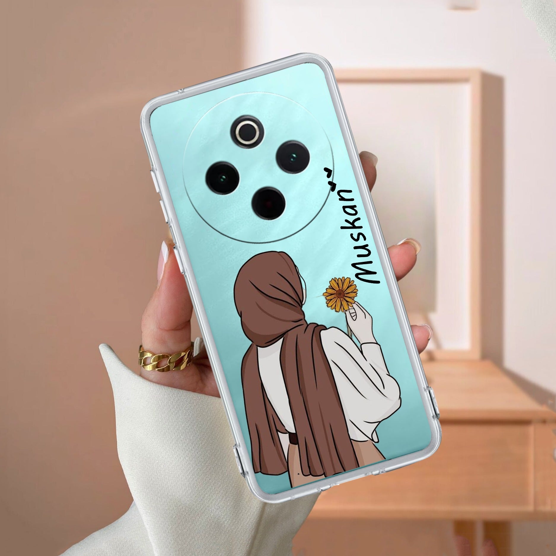 Personalized Hijab Girl Transparent Silicon Case V2 For iQOO - ShopOnCliQ