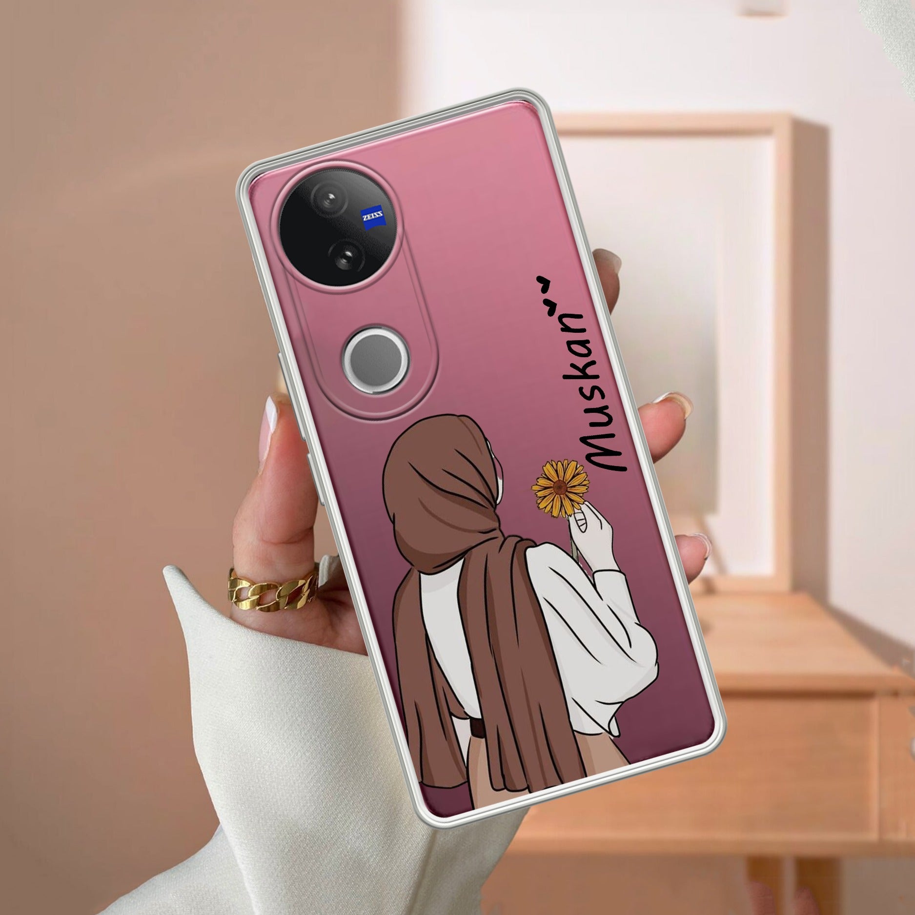Personalized Hijab Girl Transparent Silicon Case V2 For iQOO - ShopOnCliQ