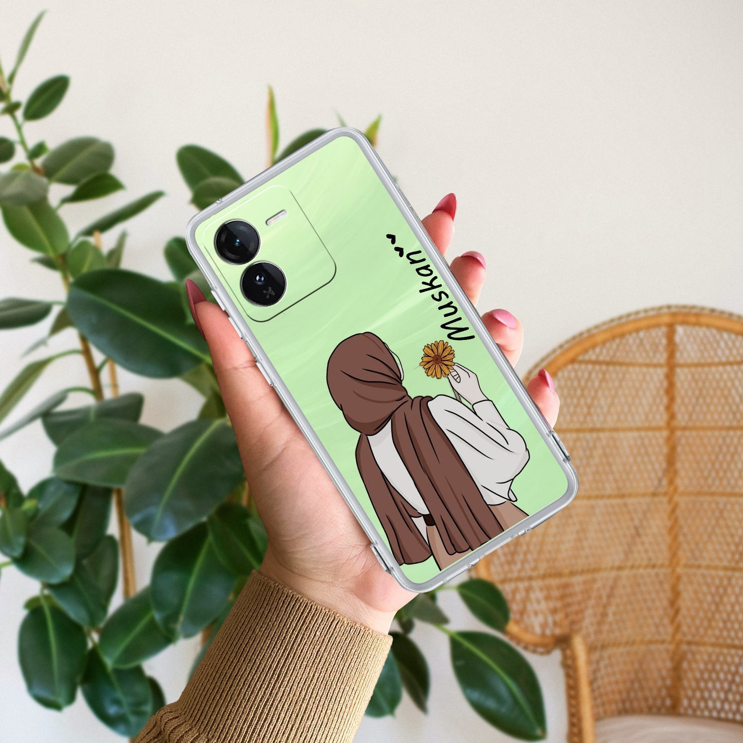 Personalized Hijab Girl Transparent Silicon Case V2 For iQOO