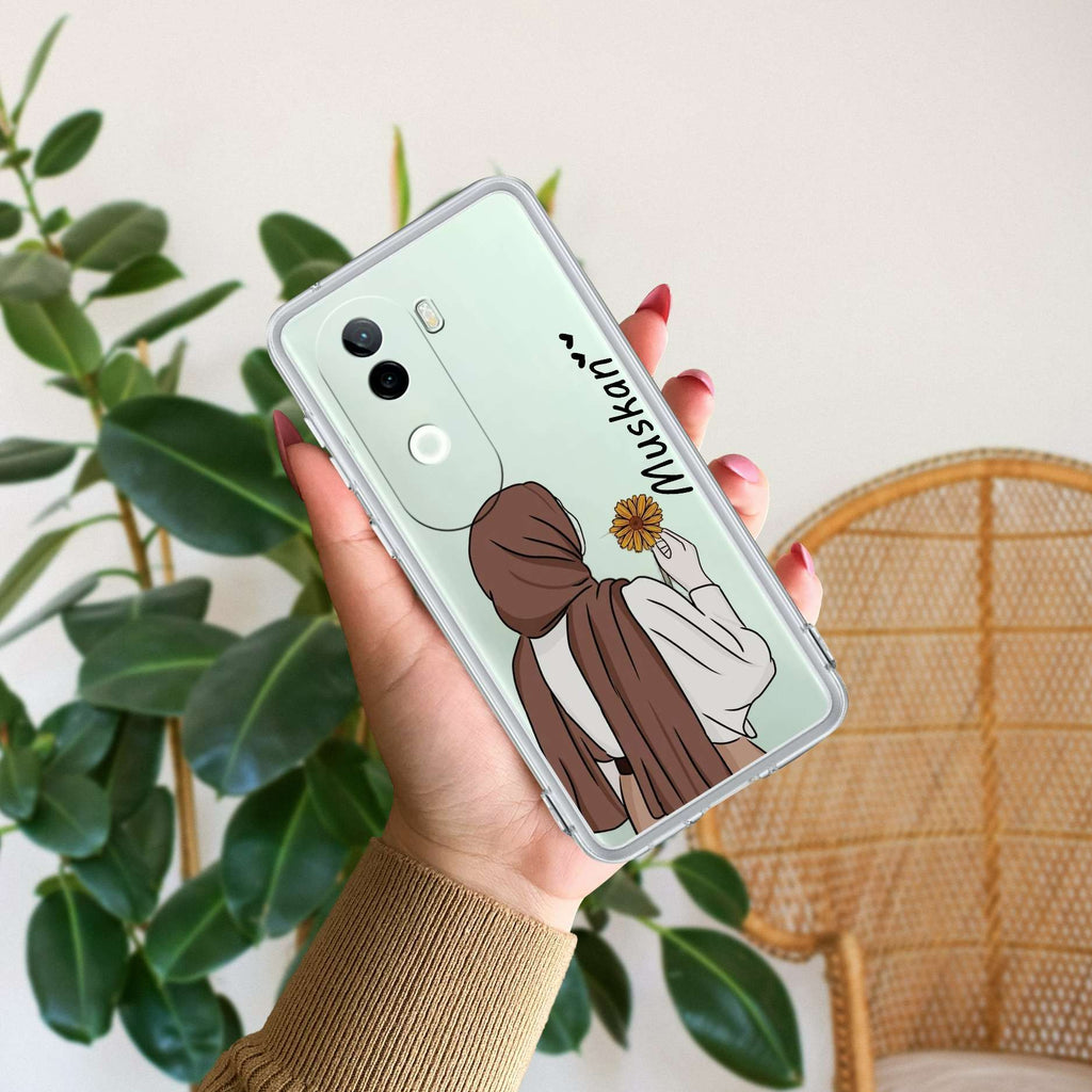 Personalized Hijab Girl Transparent Silicon Case V2 For Vivo V23E