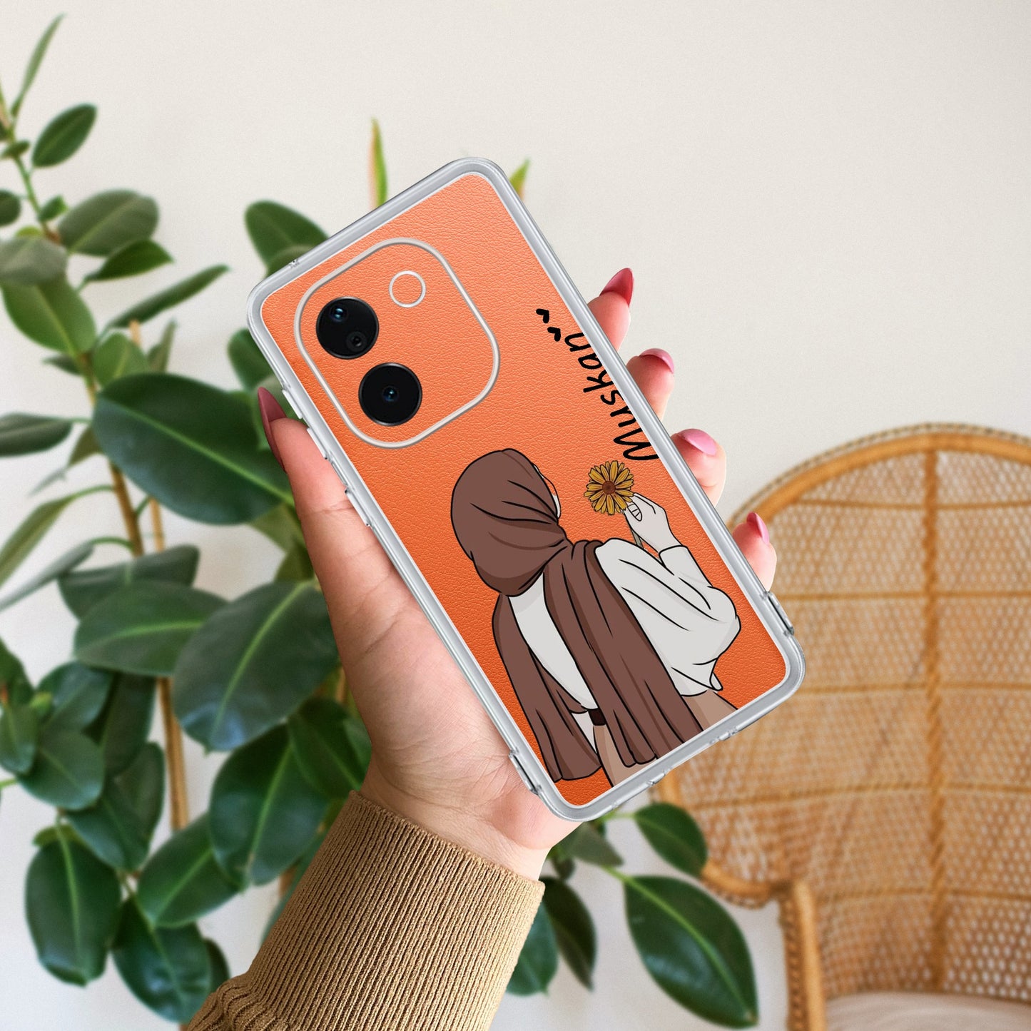 Personalized Hijab Girl Transparent Silicon Case V2 For iQOO