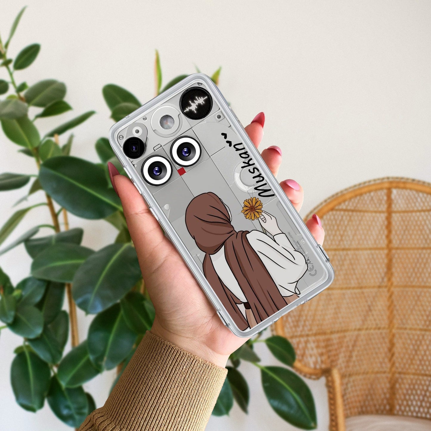 Personalized Hijab Girl Transparent Silicon Case V2 For Nothing