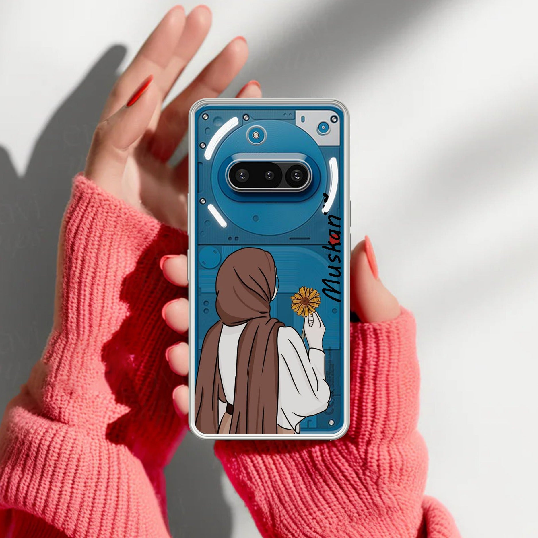 Personalized Hijab Girl Transparent Silicon Case V2 For Nothing Phone 3A 5G