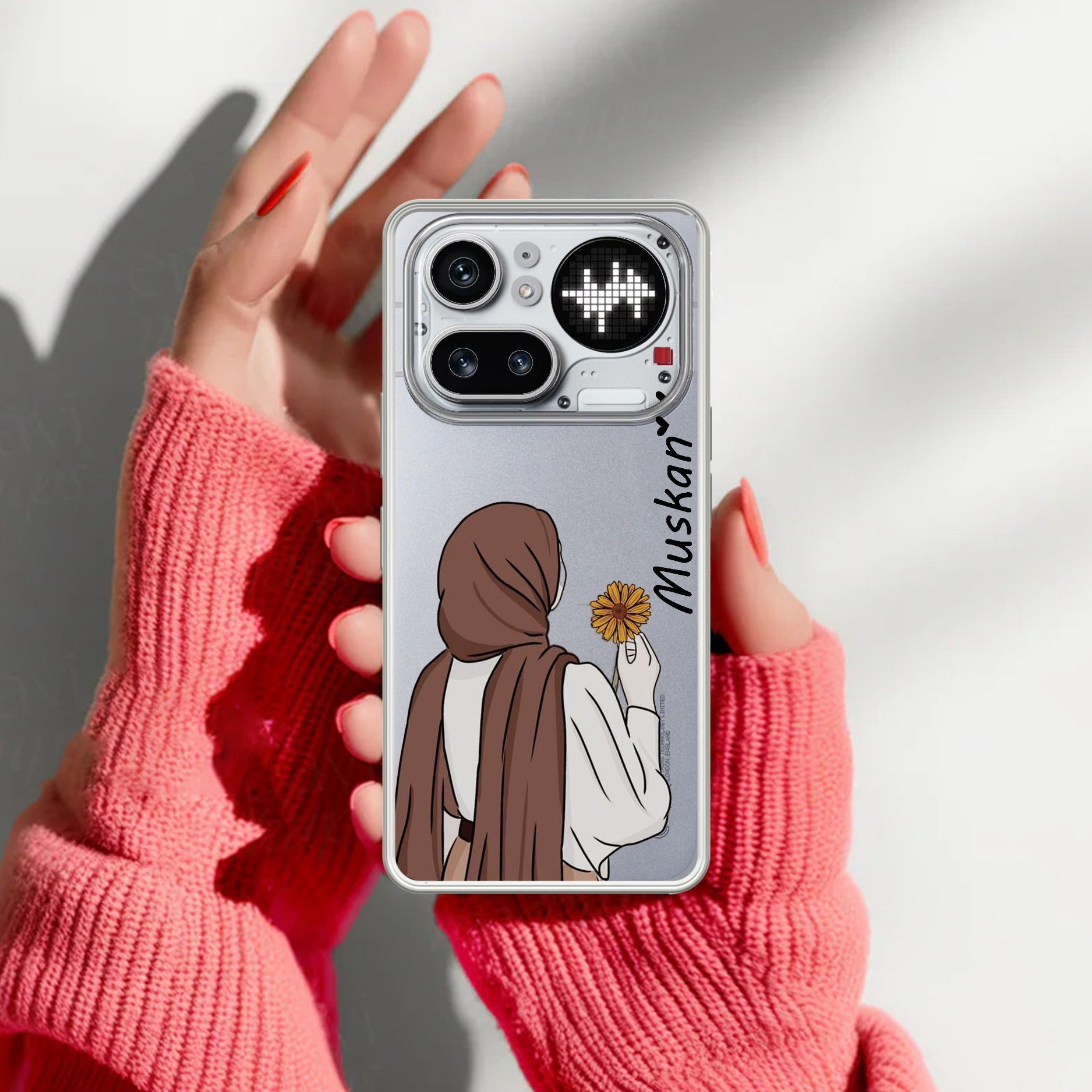 Personalized Hijab Girl Transparent Silicon Case V2 For Nothing Phone 4A Pro 5G