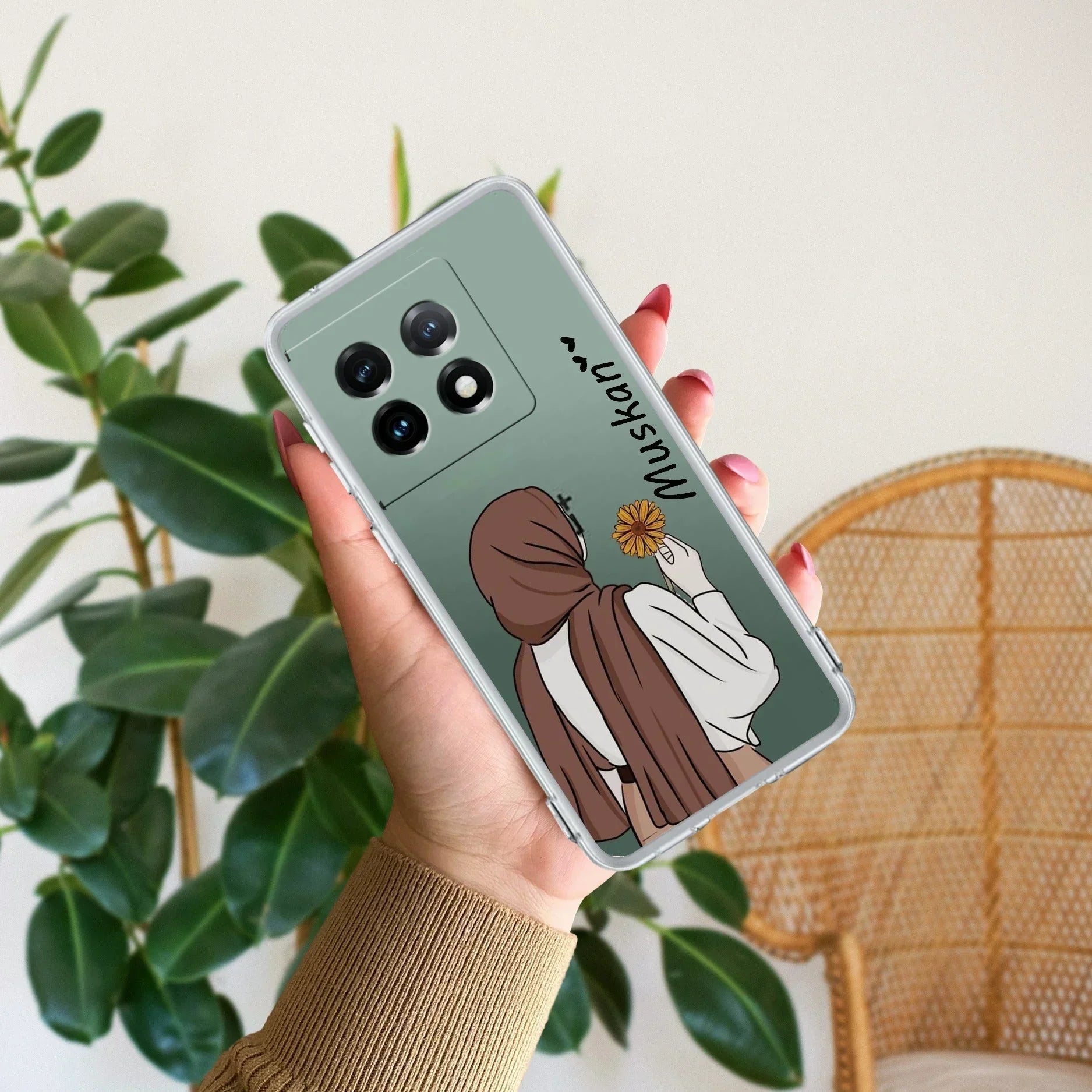 Personalized Hijab Girl Transparent Silicon Case V2 For OnePlus