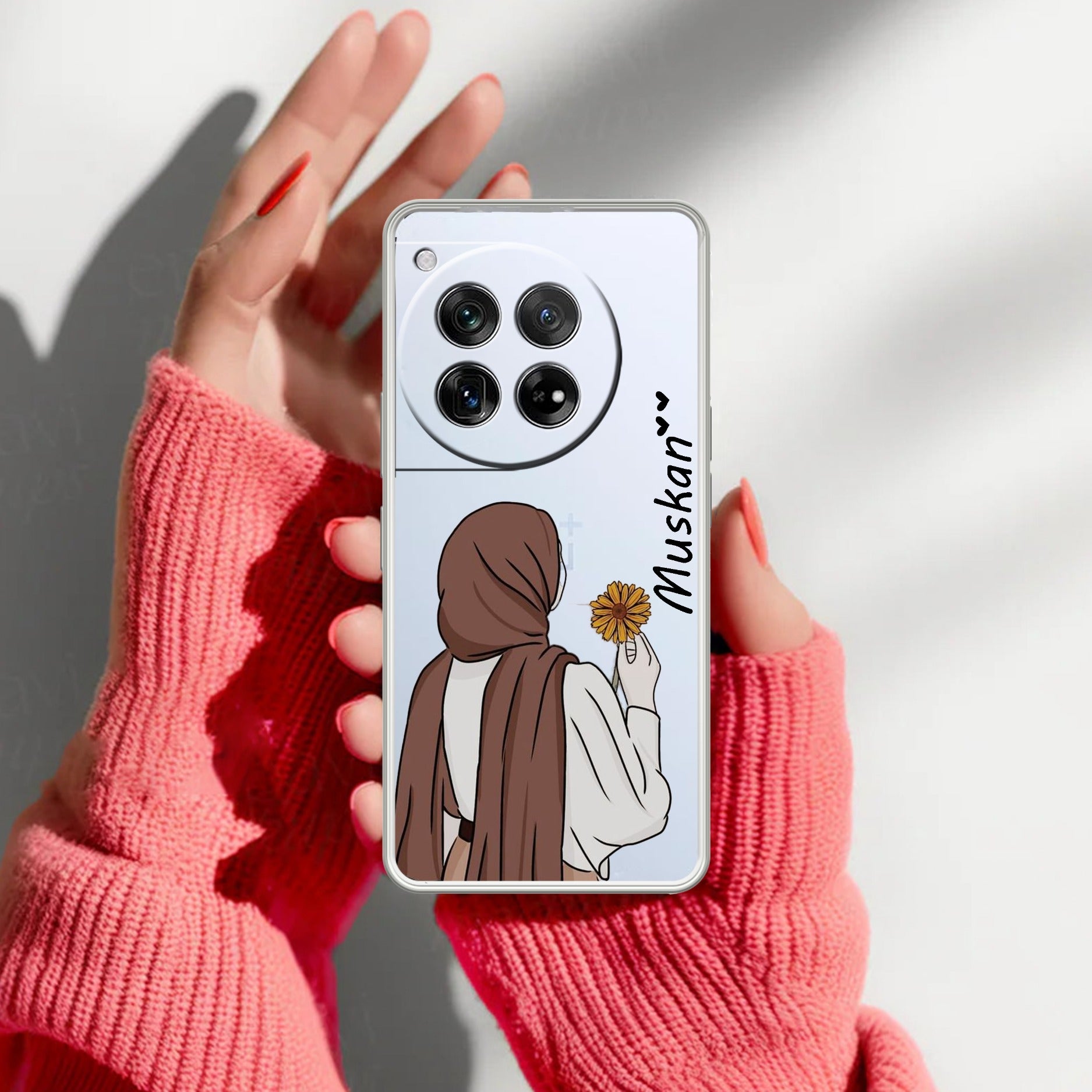 Personalized Hijab Girl Transparent Silicon Case V2 For OnePlus 12 5G