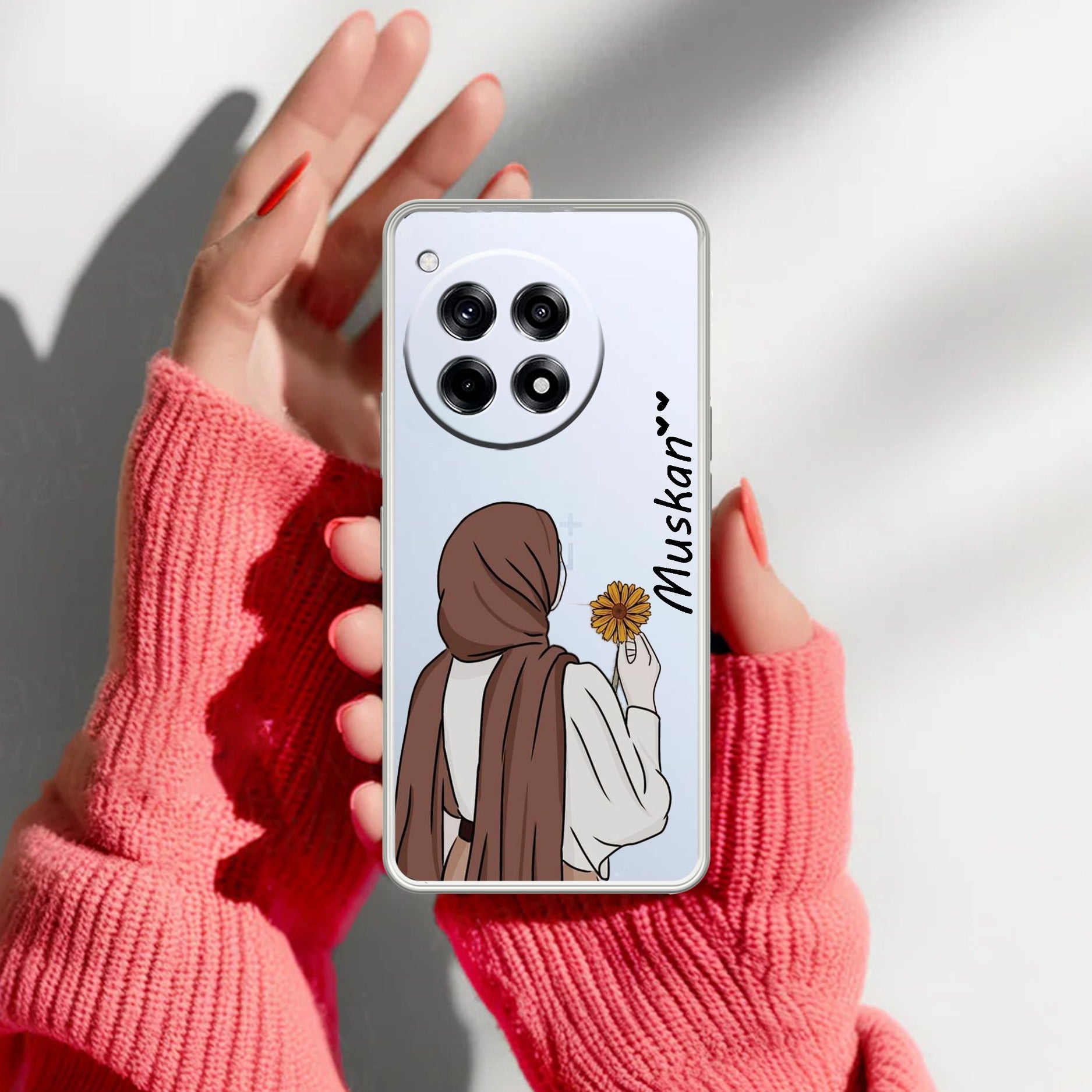 Personalized Hijab Girl Transparent Silicon Case V2 For OnePlus