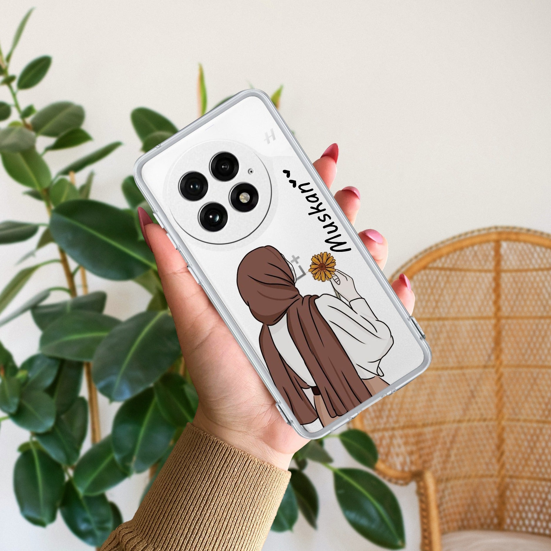 Personalized Hijab Girl Anti Yellow Case V2 For OnePlus 13 5G