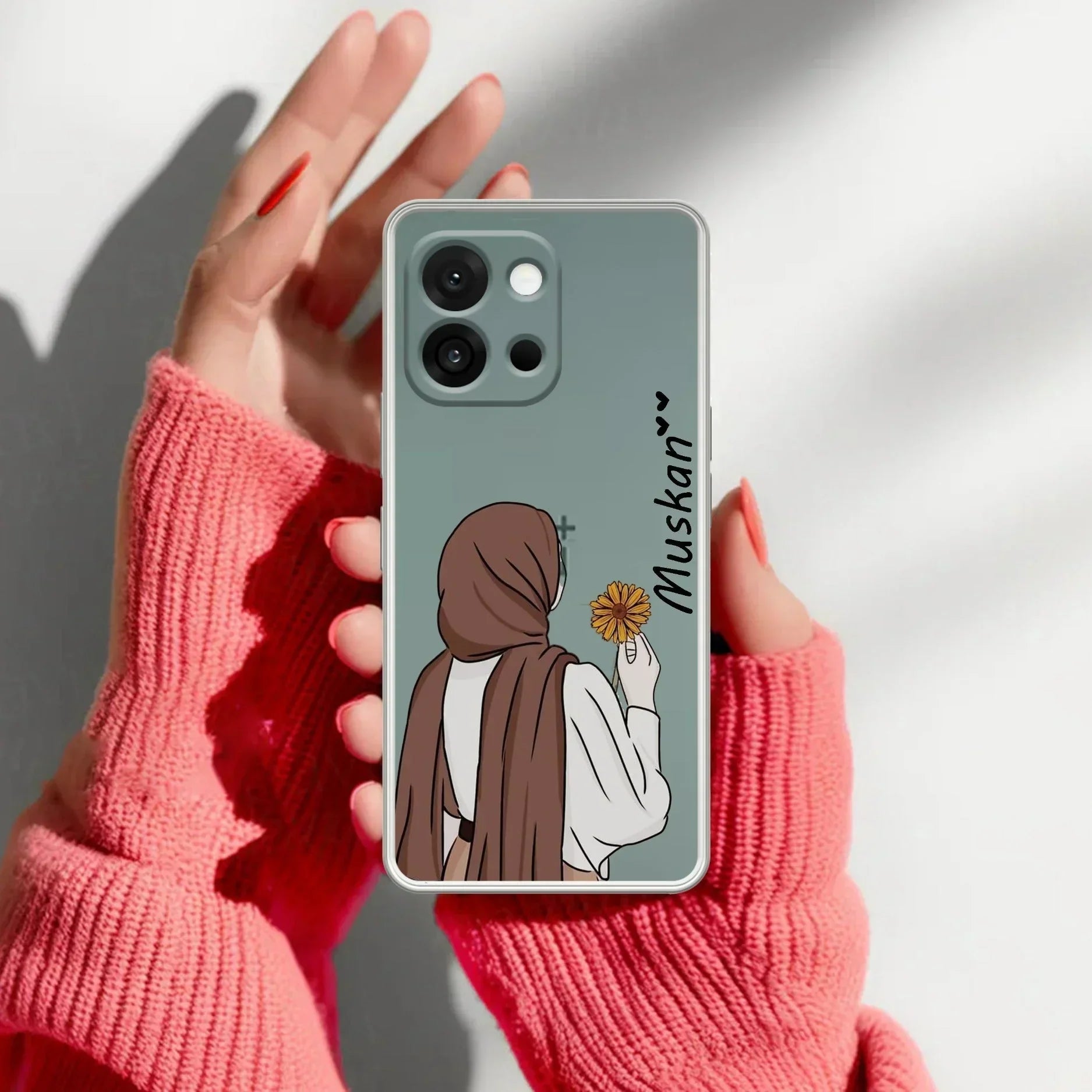 Personalized Hijab Girl Transparent Silicon Case V2 For OnePlus
