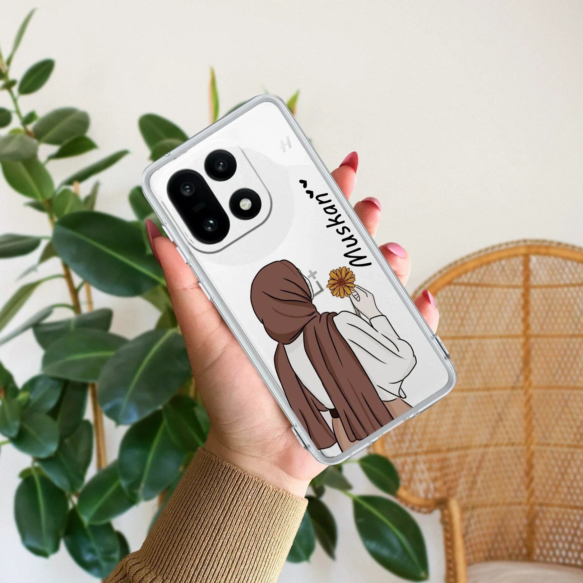 Personalized Hijab Girl Transparent Silicon Case V2 For OnePlus
