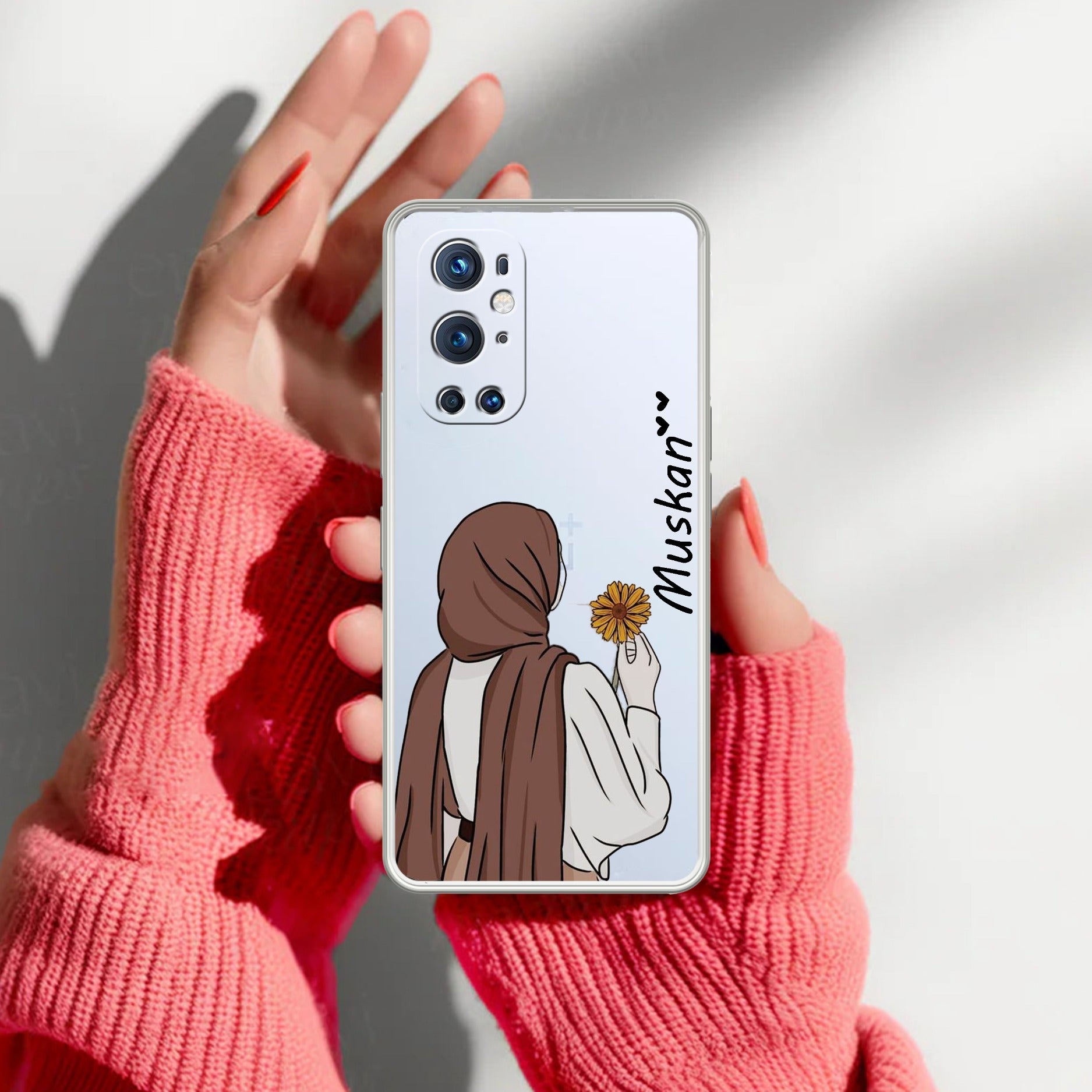 Personalized Hijab Girl Transparent Silicon Case V2 For OnePlus