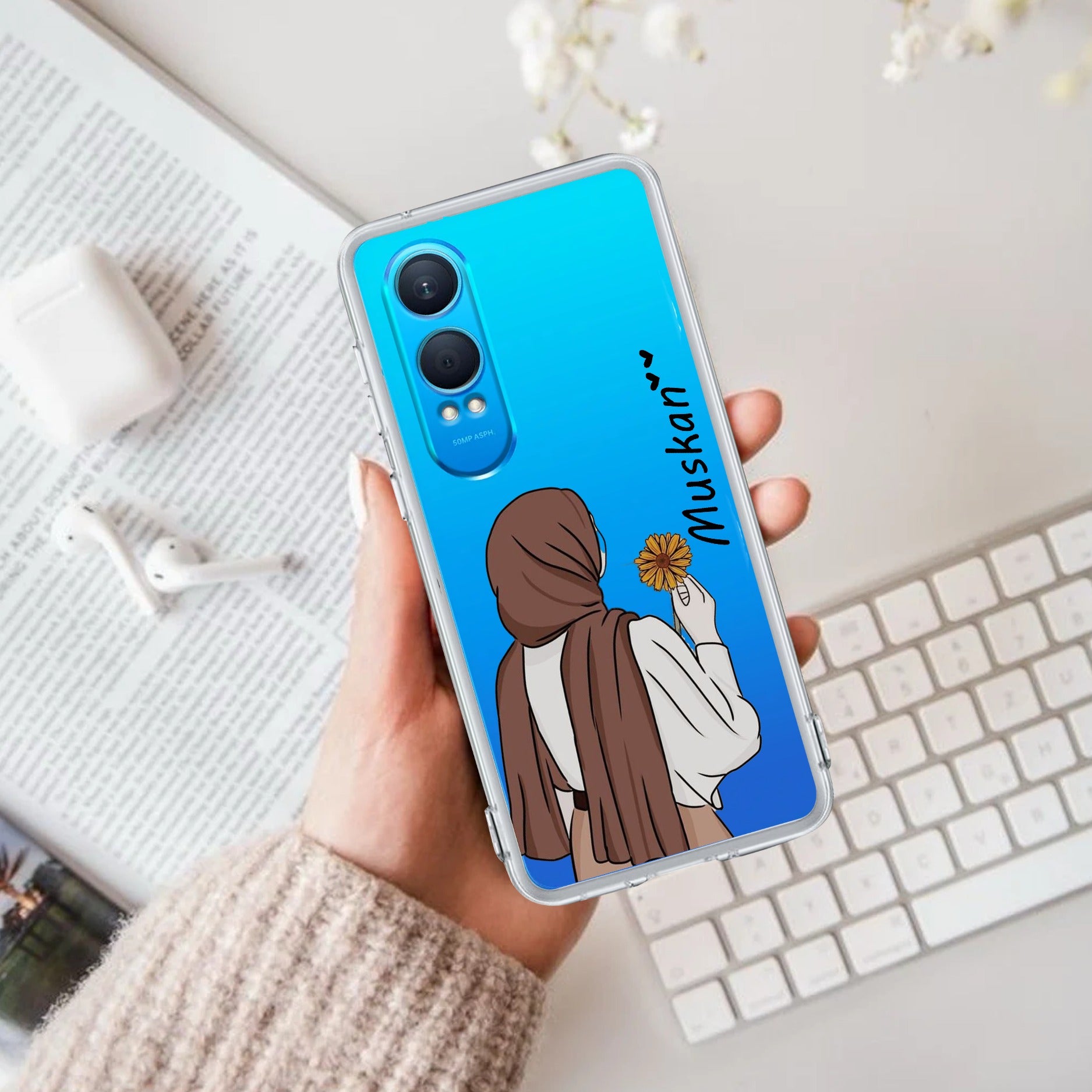 Personalized Hijab Girl Transparent Silicon Case V2 For OnePlus Nord CE 4 Lite 5G