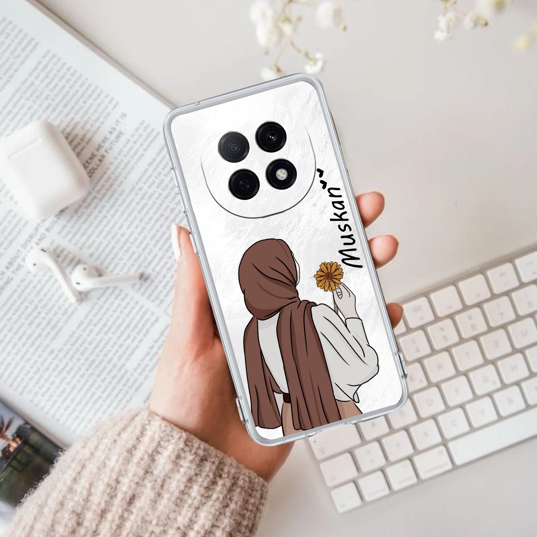 Personalized Hijab Girl Transparent Silicon Case V2 For Oppo F29 Pro 5G