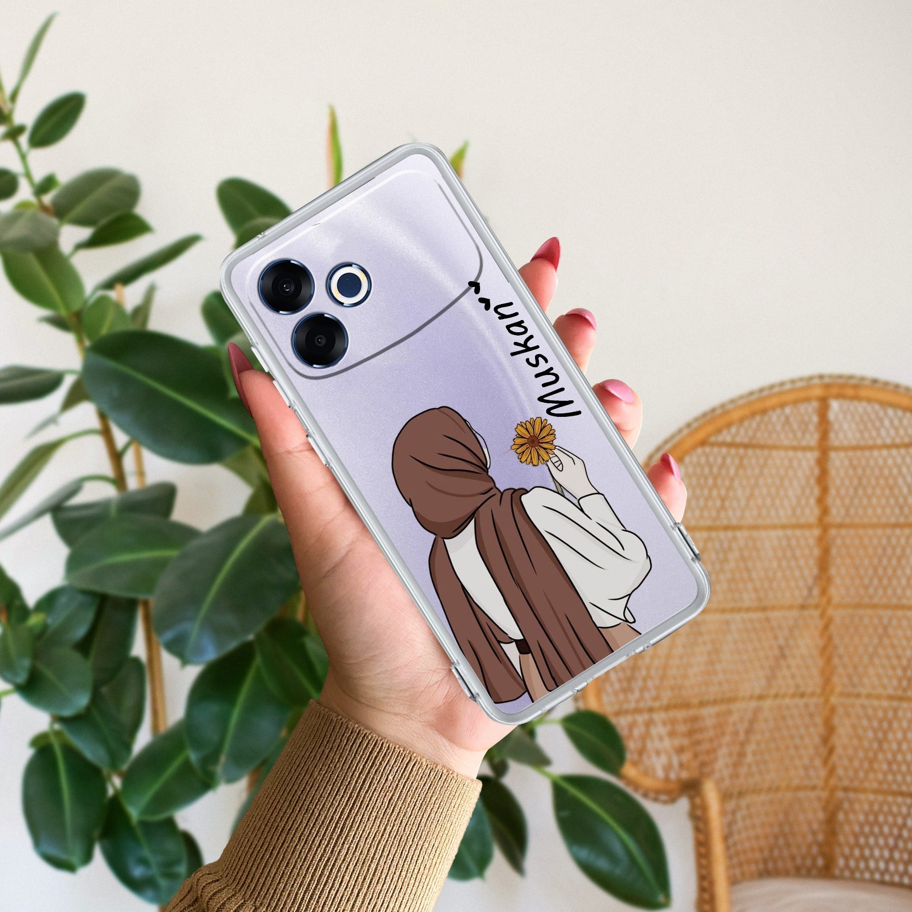Personalized Hijab Girl Transparent Silicon Case V2 For Oppo F33 Pro 5G