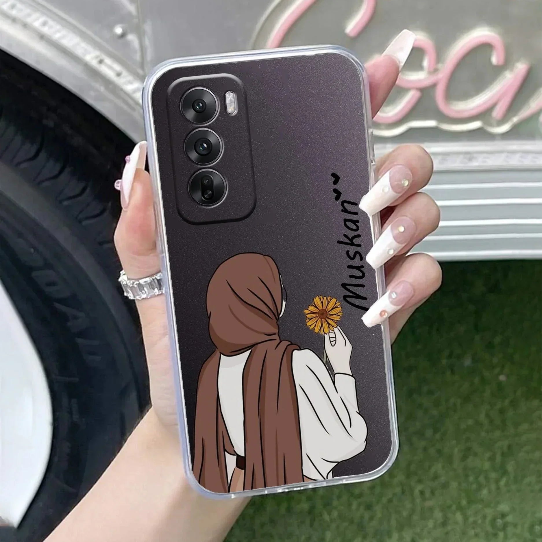 Personalized Hijab Girl Anti Yellow Case V2 For Oppo Reno 12 Pro 5G