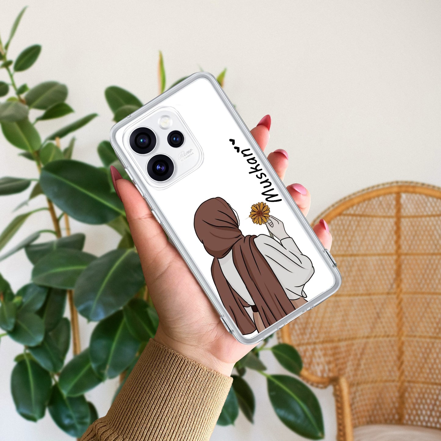 Personalized Hijab Girl Transparent Silicon Case V2 For Oppo