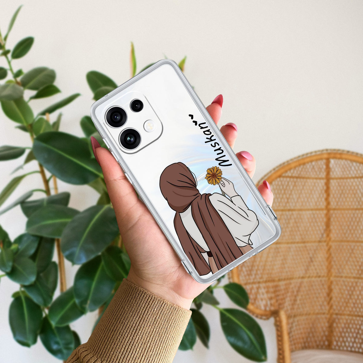 Personalized Hijab Girl Anti Yellow Case V2 For Oppo Reno 16C 5G