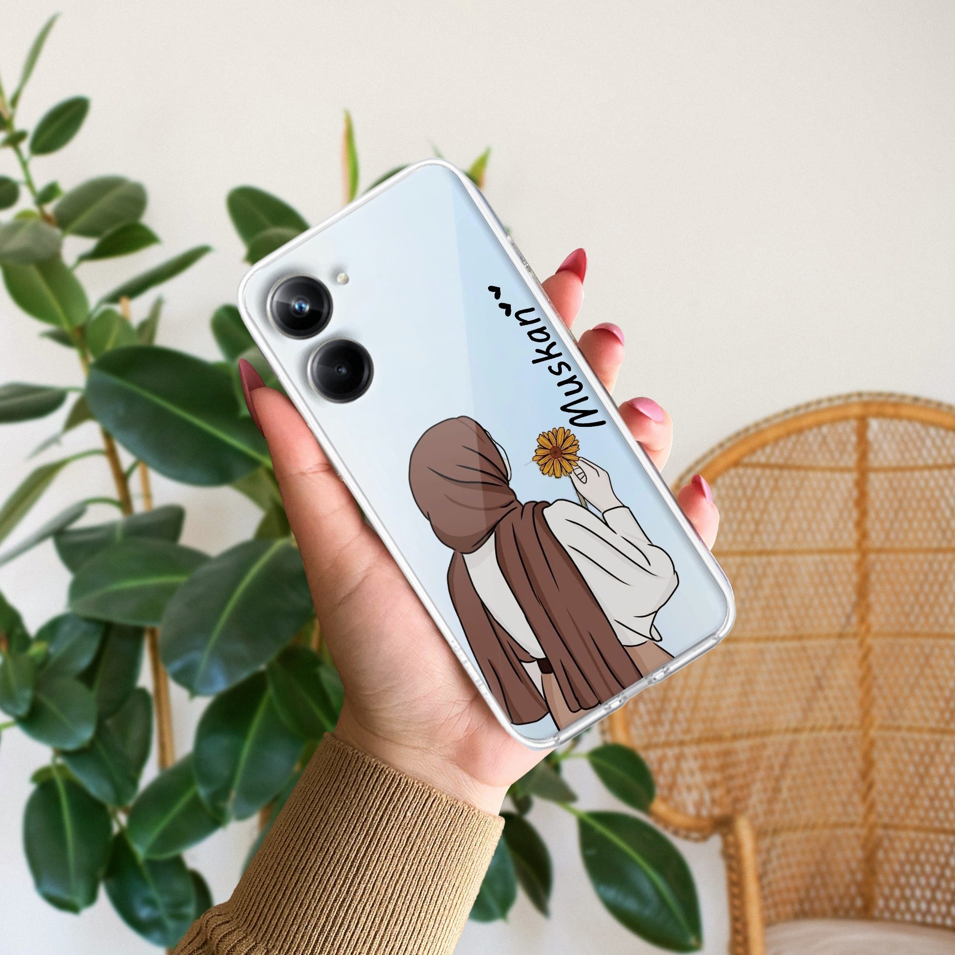 Personalized Hijab Girl Transparent Silicon Case V2 For Realme 10 Pro 5G