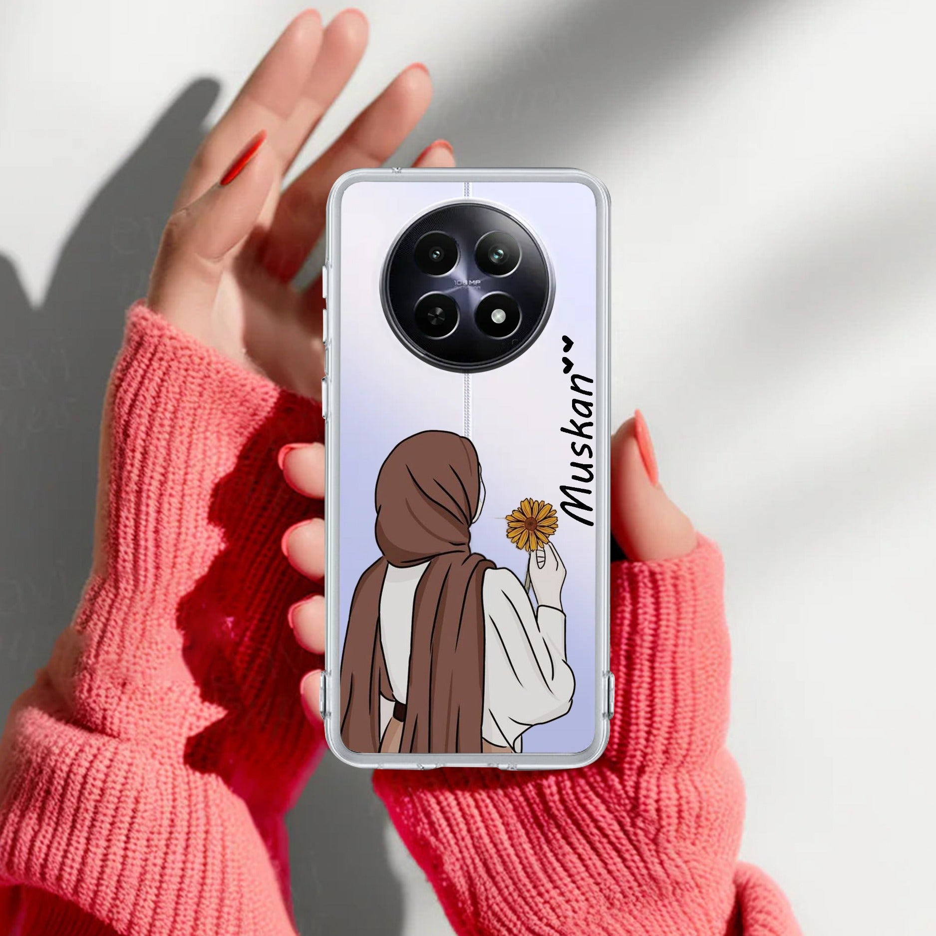 Personalized Hijab Girl Transparent Silicon Case V2 For Realme 13 Plus 5G