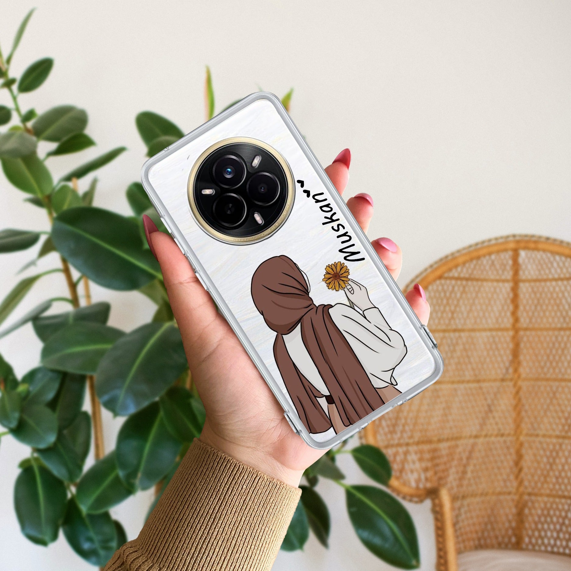 Personalized Hijab Girl Transparent Silicon Case V2 For Realme 14 Pro 5G