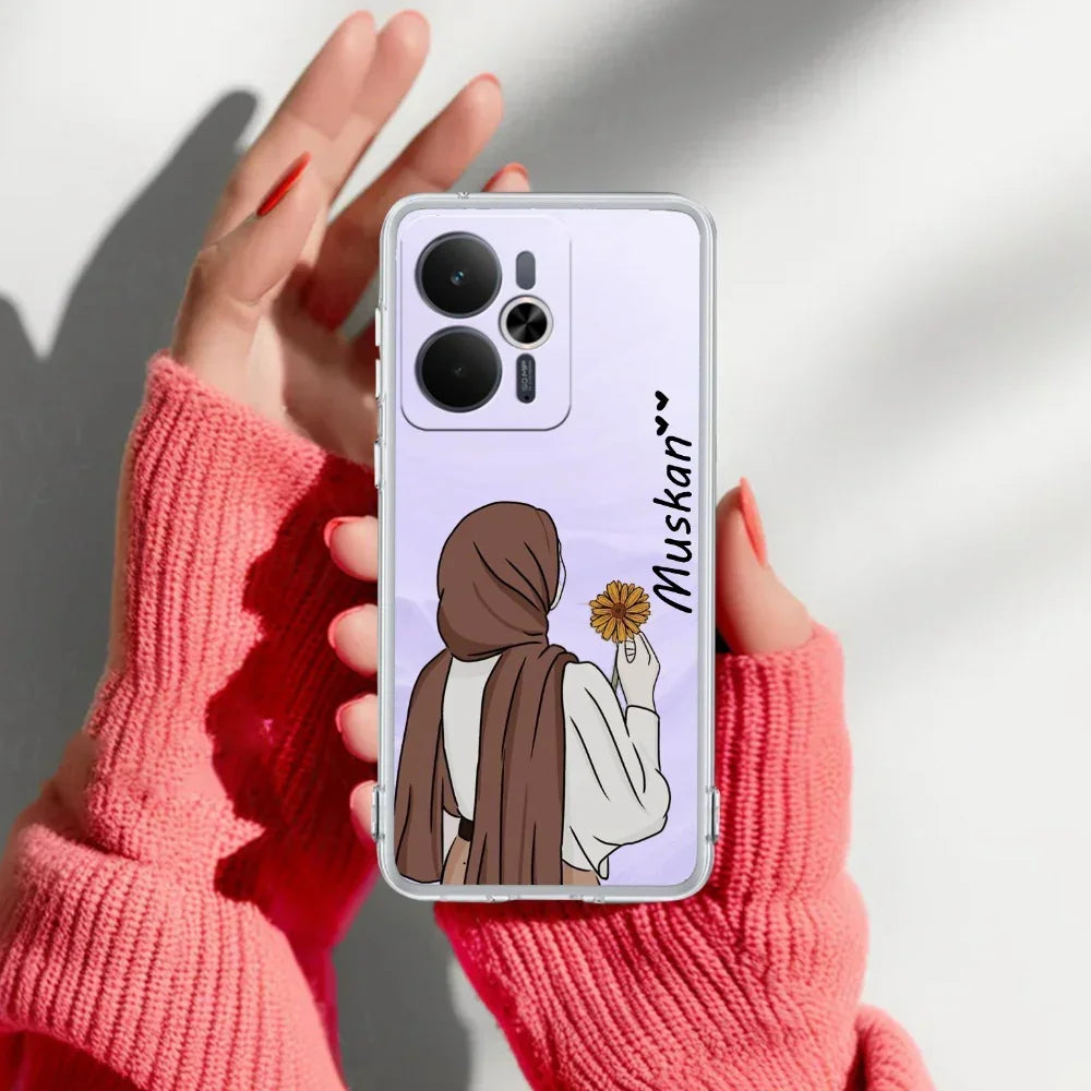 Personalized Hijab Girl Transparent Silicon Case V2 For Realme P1 5G