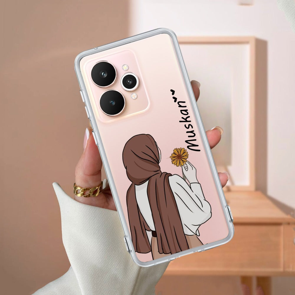 Personalized Hijab Girl Transparent Silicon Case V2 For Realme/Narzo