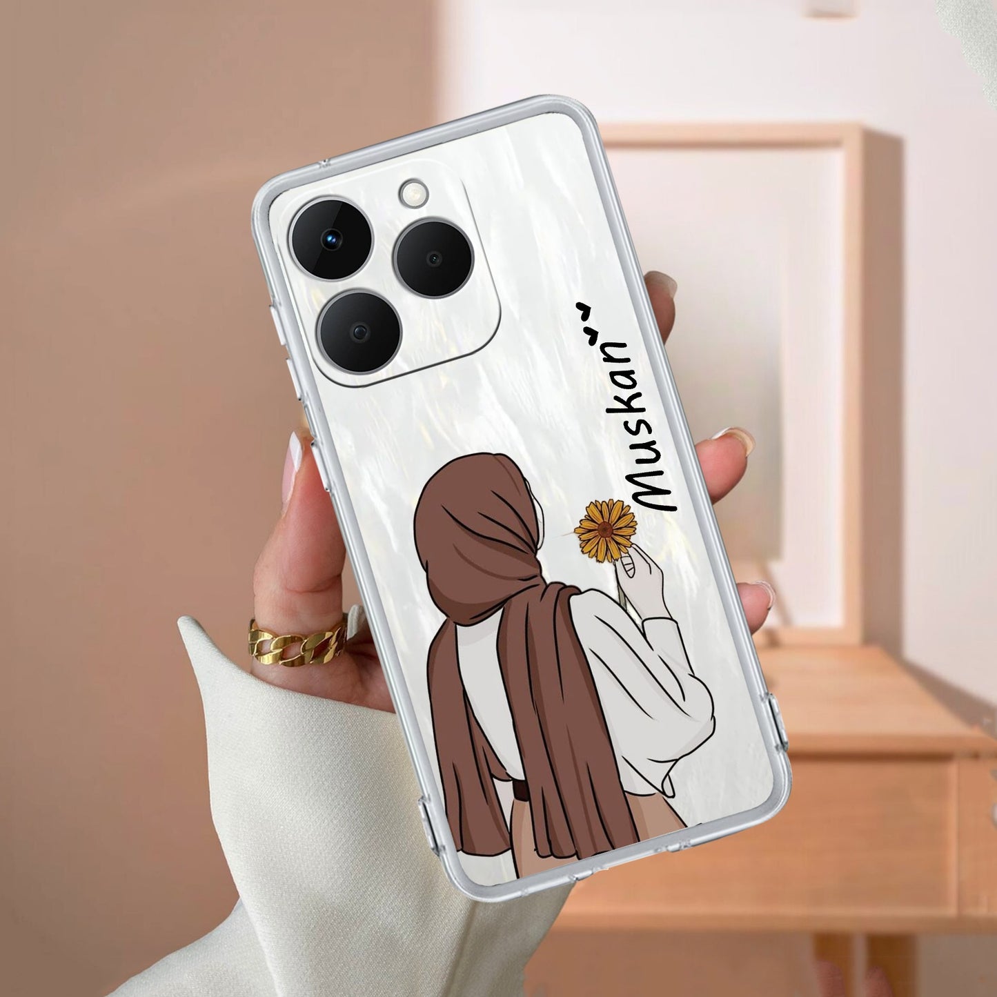 Personalized Hijab Girl Transparent Silicon Case V2 For Realme/Narzo