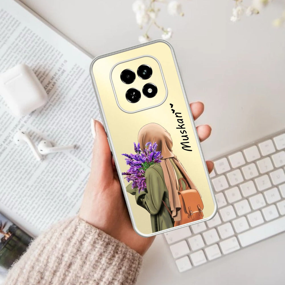 Personalized Hijab Girl Transparent Silicon Case For Oppo