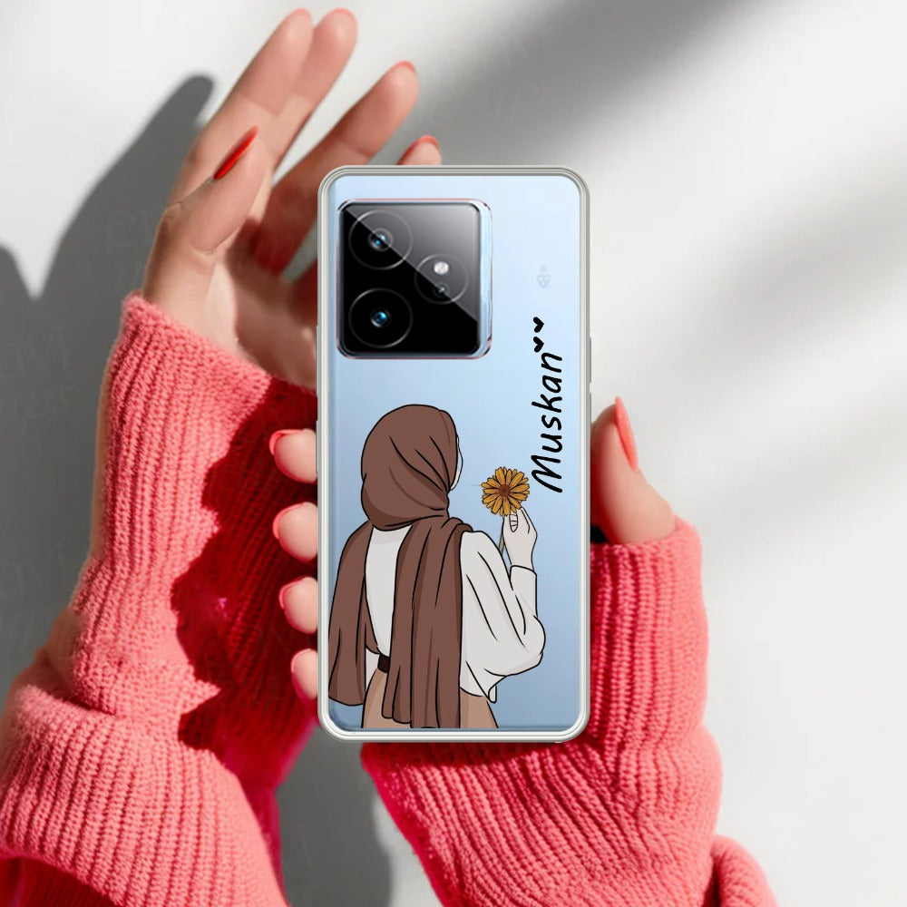 Personalized Hijab Girl Transparent Silicon Case V2 For Realme/Narzo