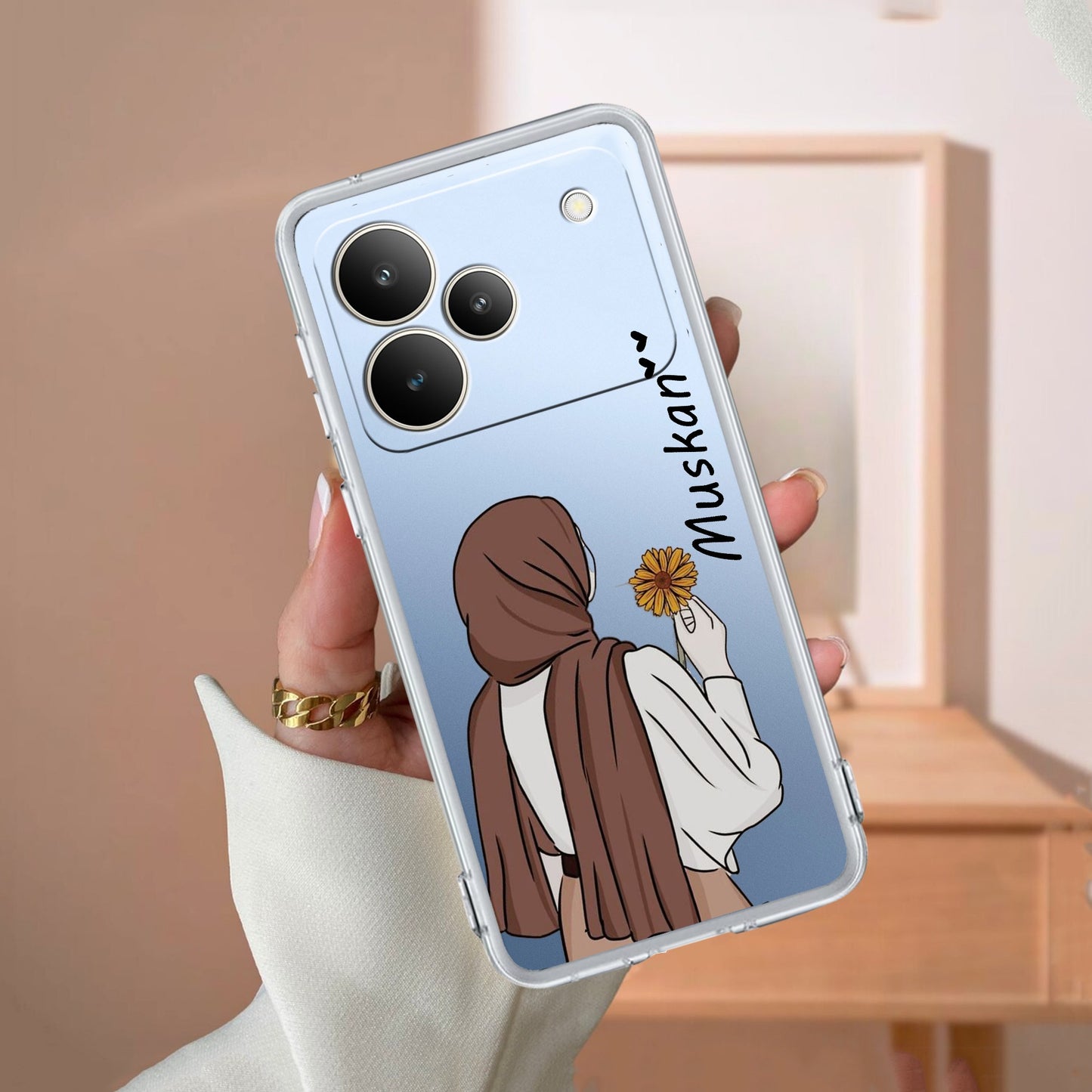 Personalized Hijab Girl Transparent Silicon Case V2 For Realme/Narzo