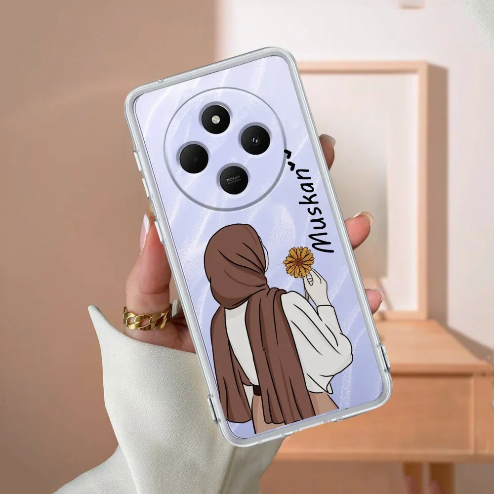 Personalized Hijab Girl Transparent Silicon Case V2 For Redmi 14C 5G