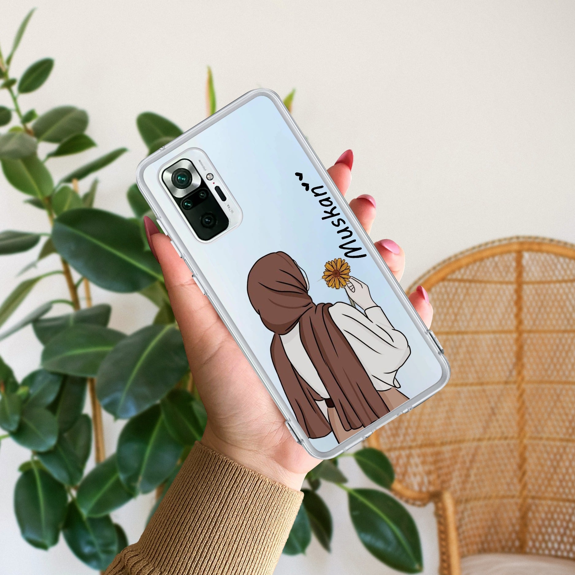 Personalized Hijab Girl Transparent Silicon Case V2 For Redmi Note 10 Pro / Redmi Note 10 Pro Max