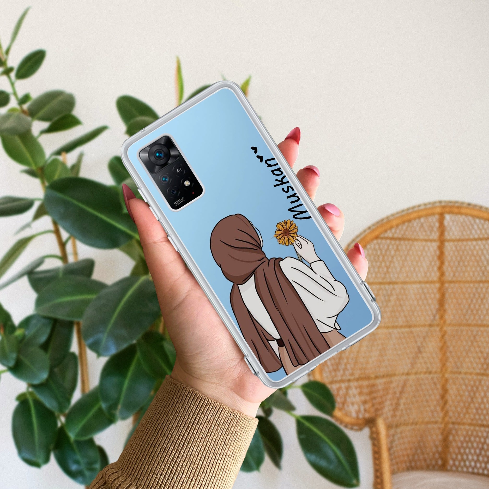 Personalized Hijab Girl Transparent Silicon Case V2 For Redmi Note 11
