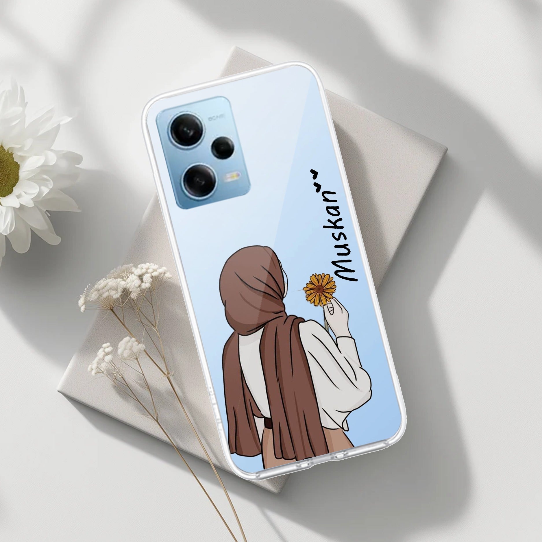 Personalized Hijab Girl Transparent Silicon Case V2 For Redmi Note 12 5G