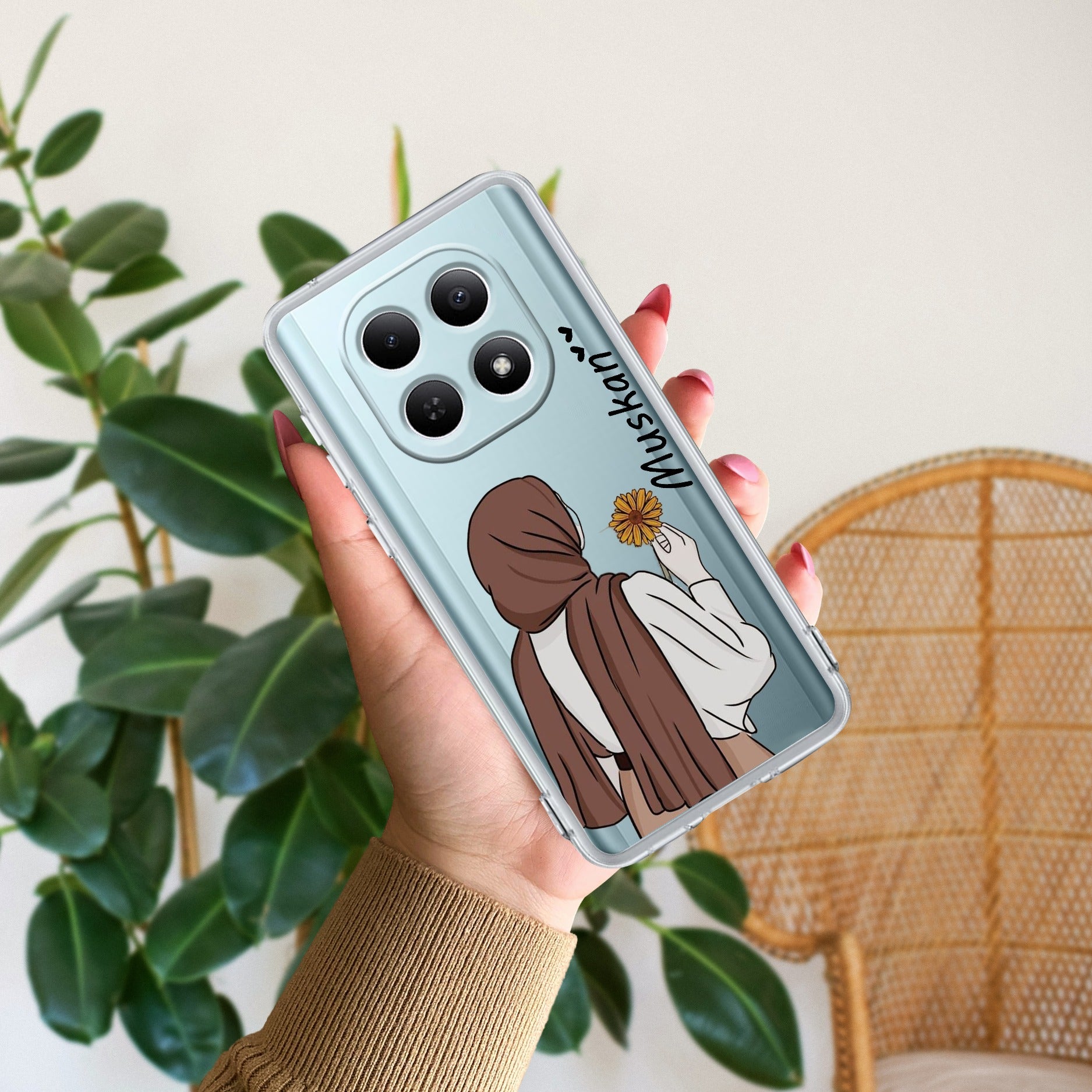 Personalized Hijab Girl Transparent Silicon Case V2 For Redmi Note 15 5G